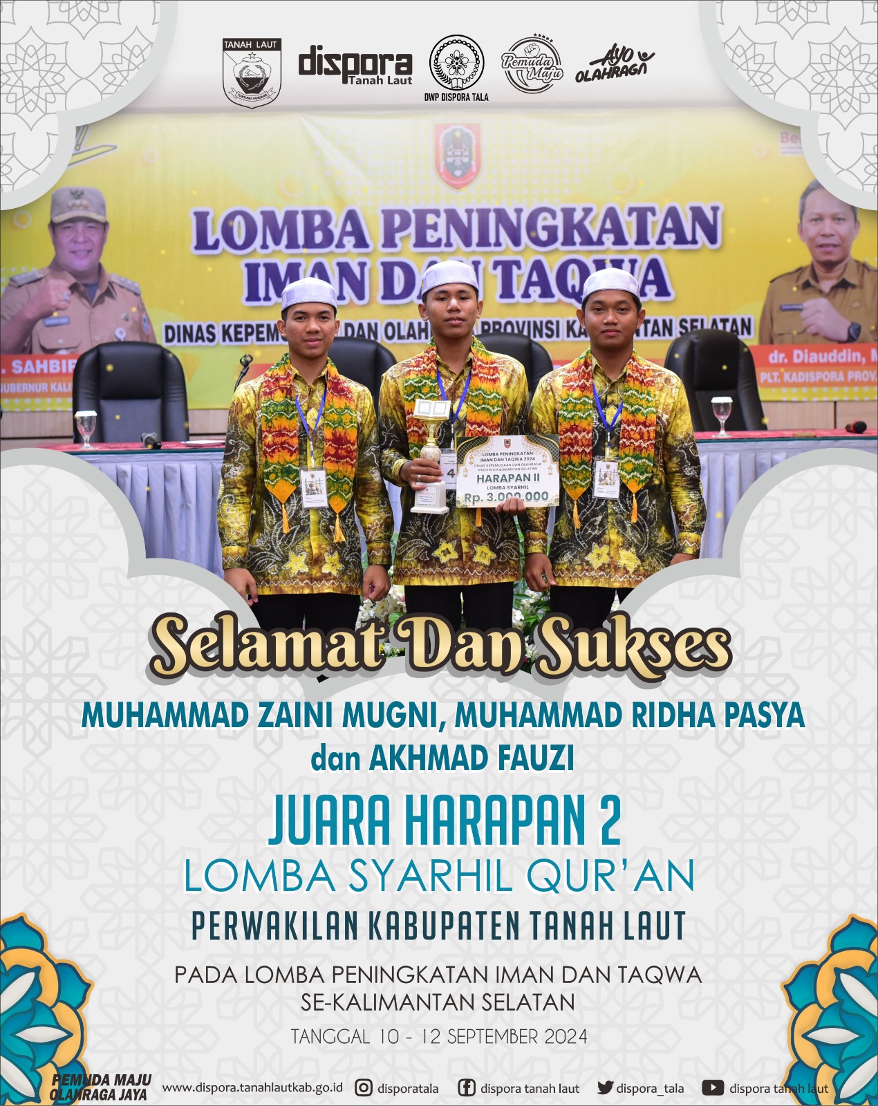 Perwakilan Kabupaten Tanah Laut Menjadi Juara Lomba Syarhil Qur'an