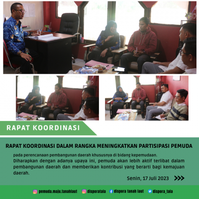 Rapat Koordinasi dalam rangka meningkatkan partisipasi pemuda